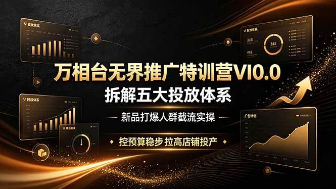 （19184期）万相台无界推广特训营VI0.0，拆解五大投放体系，新品打爆人群截流实操，控预算稳步拉高店铺投产-来友网创