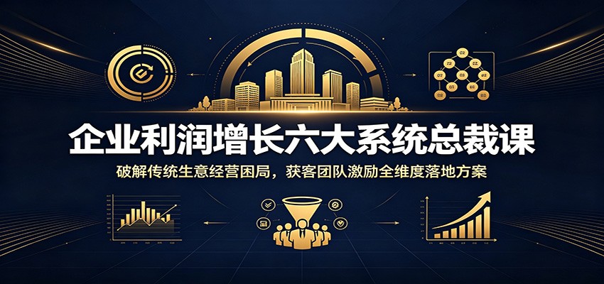 企业利润增长六大系统总裁课：破解传统生意经营困局，获客团队激励全维度落地方案-来友网创