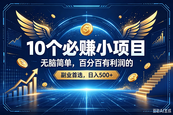（19192期）15个必赚的小项目，百分百赚元子的，无脑简单，副业首选，日入500+-来友网创