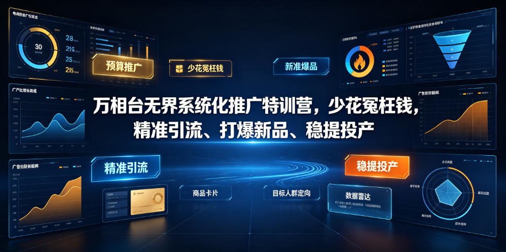 万相台无界系统化推广特训营VI0.0，少花冤枉钱，精准引流、打爆新品、稳提投产（全程录音+字幕）-来友网创