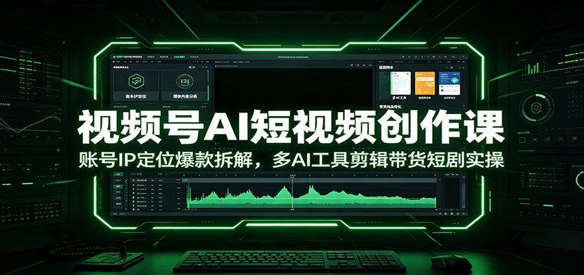 视频号AI短视频创作课：账号IP定位爆款拆解，多AI工具剪辑带货短剧实操-来友网创