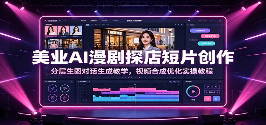 美业AI漫剧探店短片创作：分层生图对话生成教学，视频合成优化实操教程-来友网创
