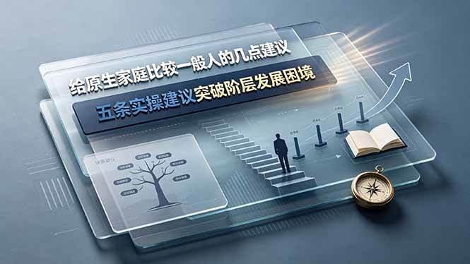 （19194期）付费文章：给原生家庭比较一般人的几点建议，五条实操建议突破阶层发展困境-来友网创