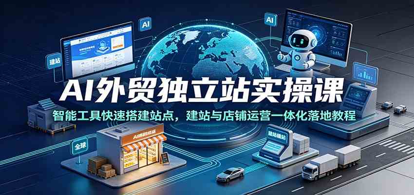 AI外贸独立站实操课：智能工具快速搭建站点，建站与店铺运营一体化落地教程-来友网创