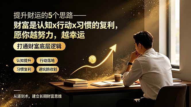 （19233期）付费文章：提升财运的5个思路——财富是认知x行动x习惯的复利，愿你越努力，越幸运-来友网创