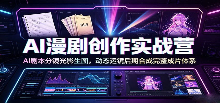 AI漫剧创作实战营：AI剧本分镜光影生图，动态运镜后期合成完整成片体系-来友网创