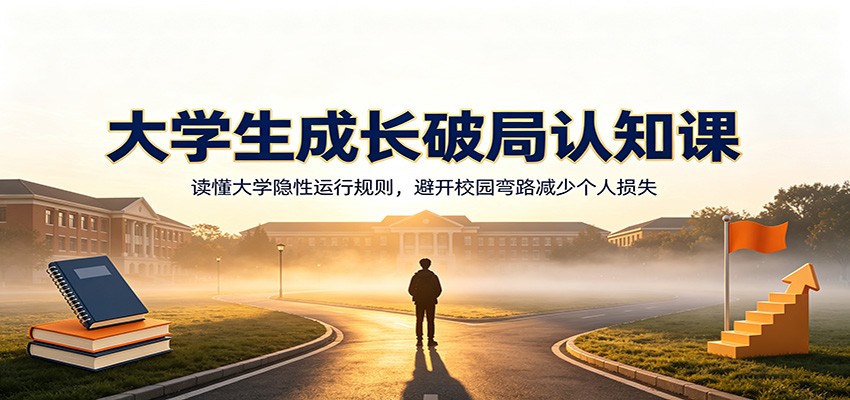 大学生成长破局认知课：读懂大学隐性运行规则，避开校园弯路减少个人损失-来友网创