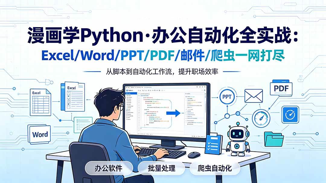 （19270期）漫画学Python·办公自动化全实战：Excel/Word/PPT/PDF/邮件/爬虫一网打尽-来友网创