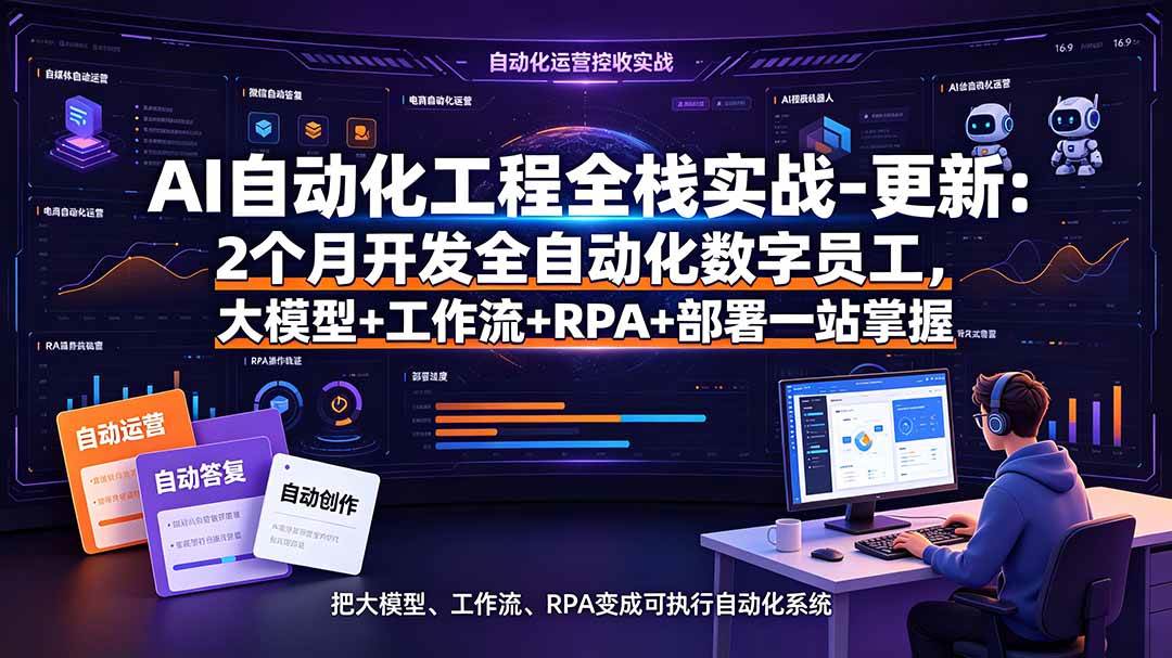 （19279期）AI自动化工程全栈实战-更新：2个月开发全自动化数字员工，大模型+工作流+RPA+部署一站式掌握-来友网创