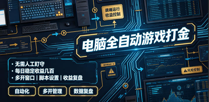 电脑全自动游戏打金，无需人工盯守，每日稳定收益几百！【揭秘】-来友网创
