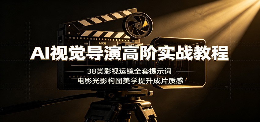 AI视觉导演高阶实战教程：38类影视运镜全套提示词，电影光影构图美学提升成片质感-来友网创