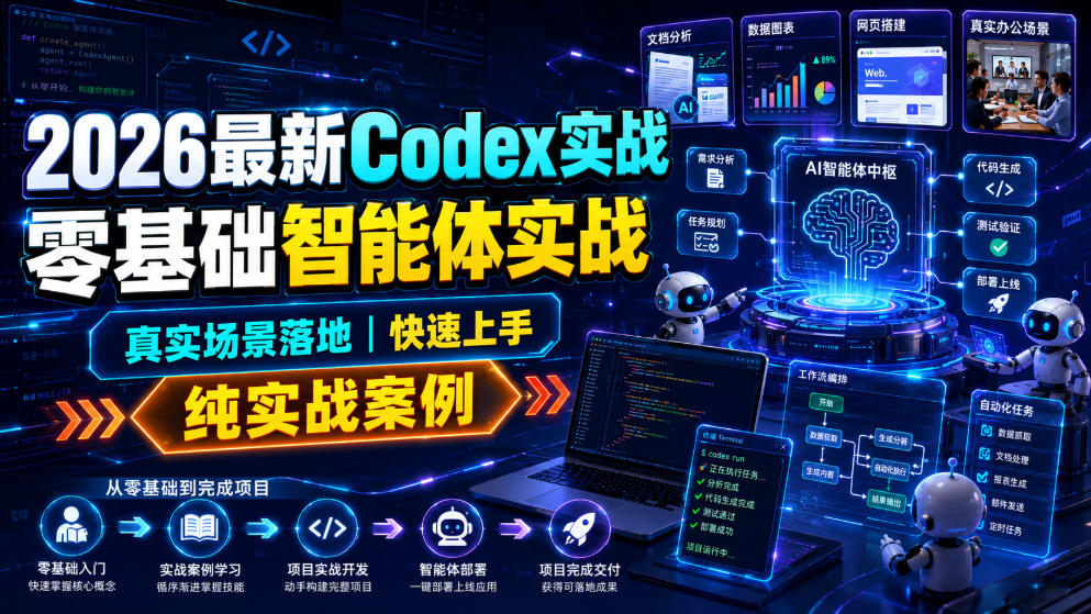 2026最新Codex实战零基础智能体实战，真实场景落地，快速上手，纯实战案例-来友网创
