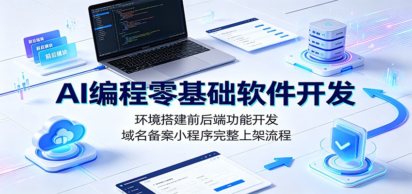 AI编程零基础软件开发：环境搭建前后端功能开发，域名备案小程序完整上架流程-来友网创