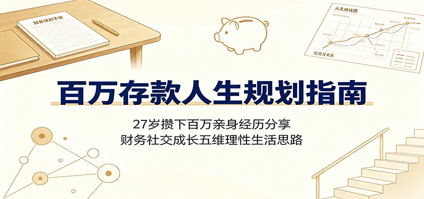百万存款人生规划指南：27岁攒下百万亲身经历分享，财务社交成长五维理性生活思路-来友网创