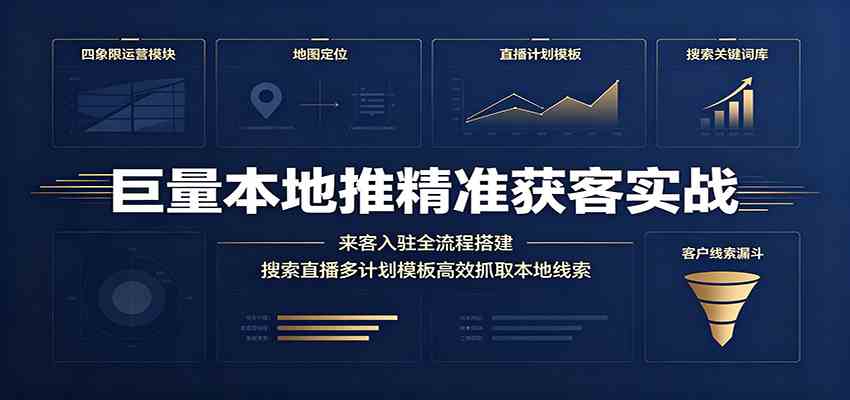 巨量本地推精准获客实战：来客入驻全流程搭建，搜索直播多计划模板高效抓取本地线索-来友网创