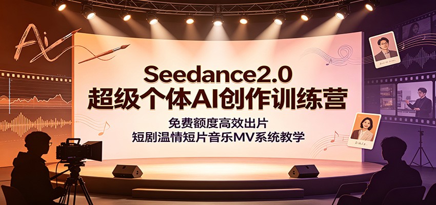 Seedance2.0超级个体AI创作训练营：免费额度高效出片，短剧温情短片音乐MV系统教学-来友网创