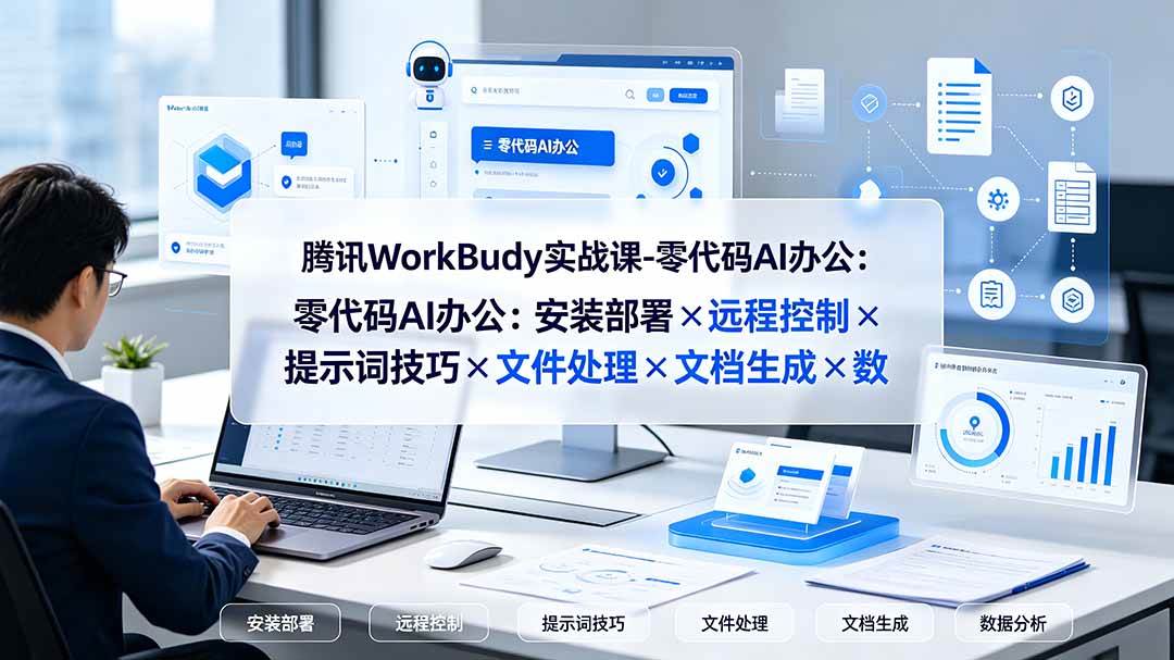 （19325期）腾讯WorkBuddy实战课-零代码AI办公：安装部署×远程控制×提示词技巧×文件处理×文档生成×数据分析-来友网创