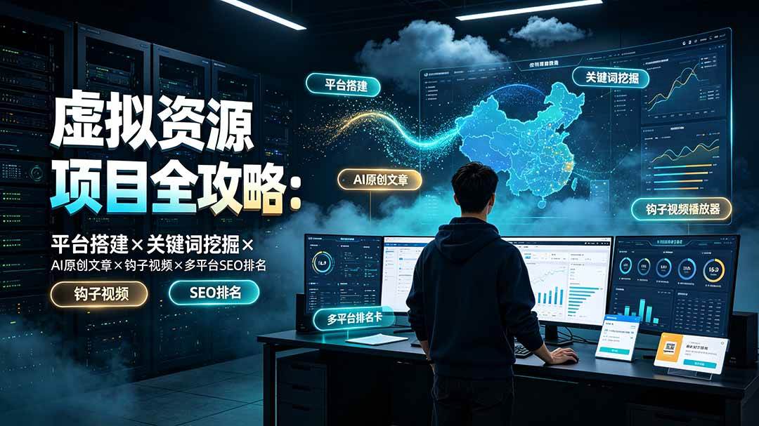（19322期）虚拟资源项目全攻略：平台搭建×关键词挖掘×AI原创文章×钩子视频×多平台SEO排名-来友网创