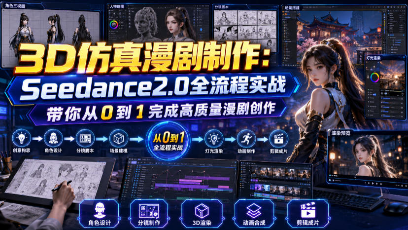 3D仿真漫剧制作：Seedance2.0全流程实战，带你从0到1完成高质量漫剧创作-来友网创