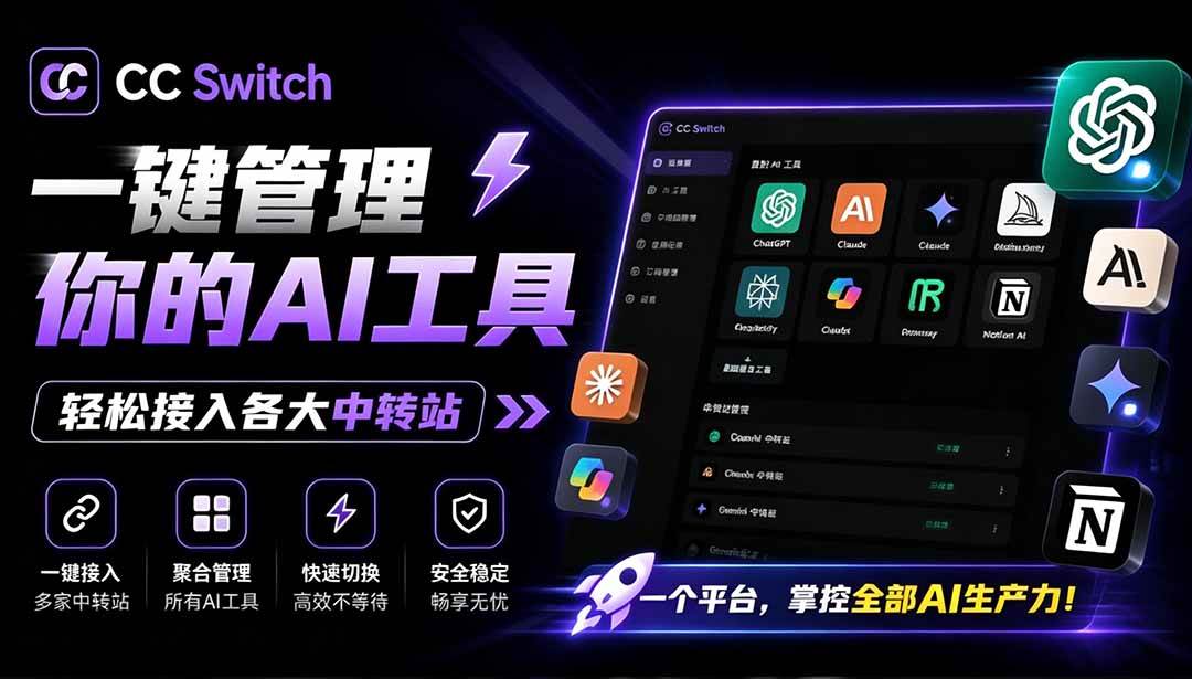 （19335期）一键给Chatgpt、Codex、Claude接入地第三方中转站，CC Switch统一管理你的 AI 编程工具工作流-来友网创