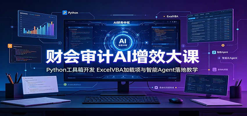 财会审计AI增效大课：Python工具箱开发，ExcelVBA加载项与智能Agent落地教学-来友网创