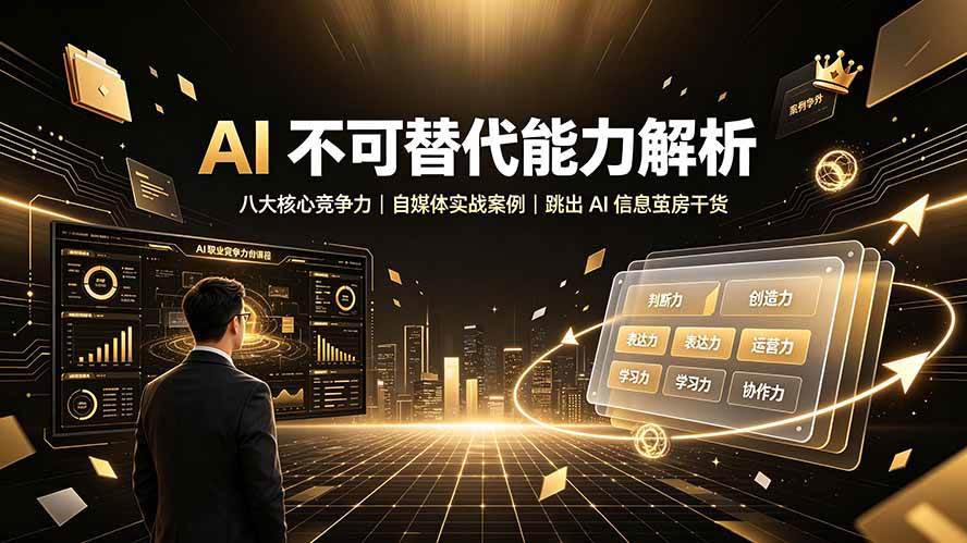 （19344期）付费文章：AI 不可替代能力解析▸八大核心竞争力｜自媒体实战案例｜跳出 AI 信息茧房干货-来友网创