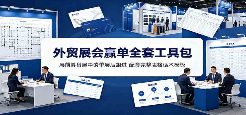 外贸展会赢单全套工具包：展前筹备展中谈单展后跟进，配套完整表格话术模板-来友网创