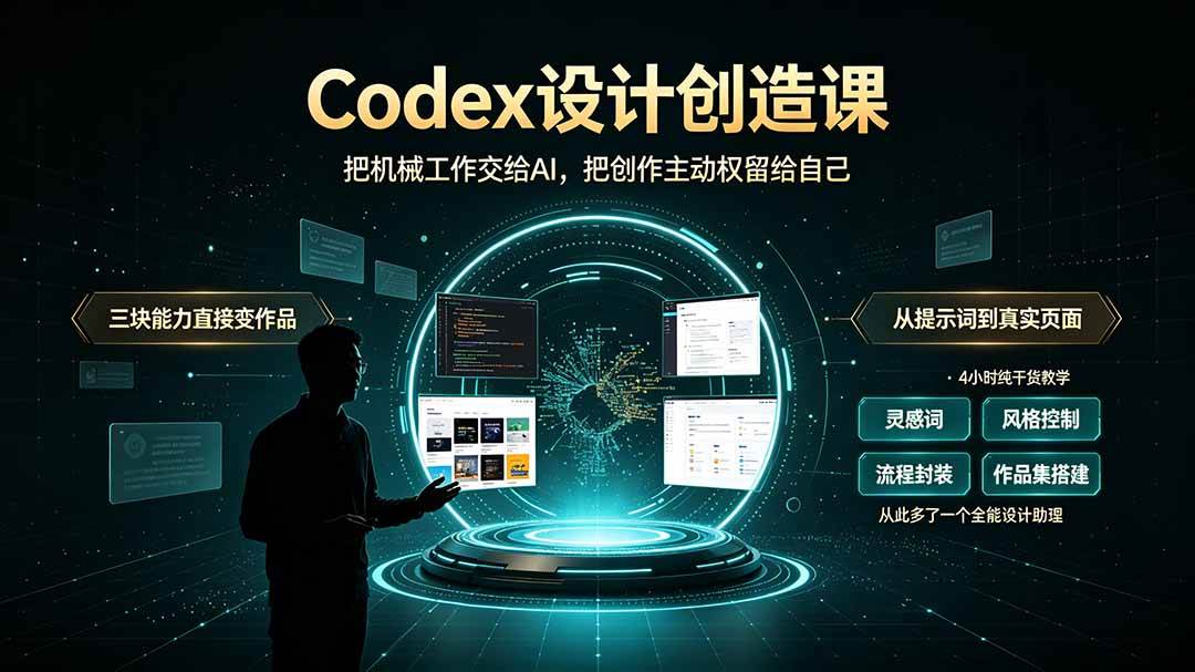 （19362期）Codex设计创造课-2期，小白也能掌握的Codex设计创造技巧，把机械工作交给AI，把创作主动权留给自己-来友网创