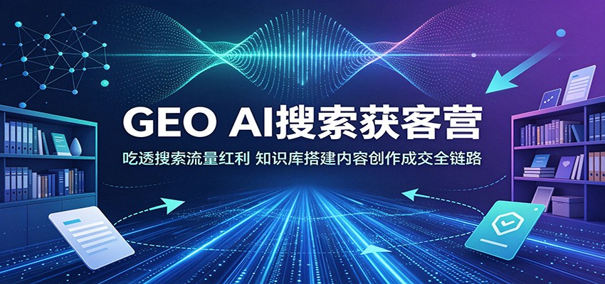 GEO AI搜索获客营：吃透搜索流量红利，知识库搭建内容创作成交全链路-来友网创