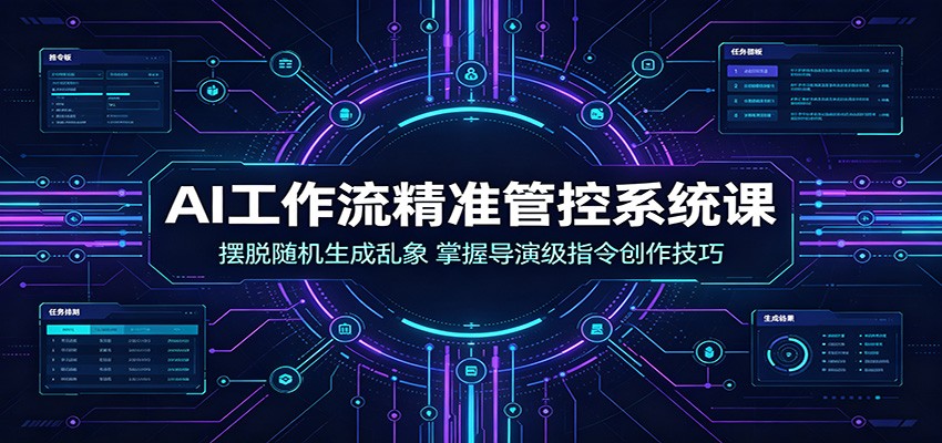 AI工作流精准管控系统课：摆脱随机生成乱象，掌握导演级指令创作技巧-来友网创