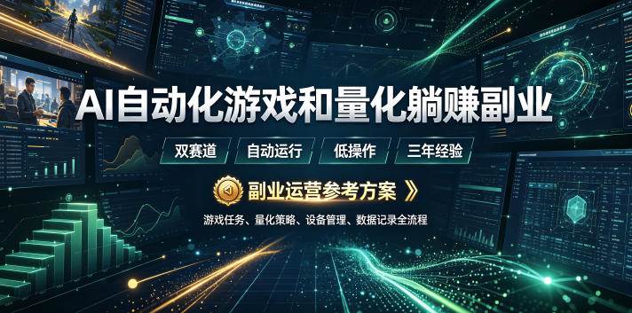 （19388期）AI全自动游戏和量化躺赚副业：日入几百，稳定运行三年的项目！-来友网创