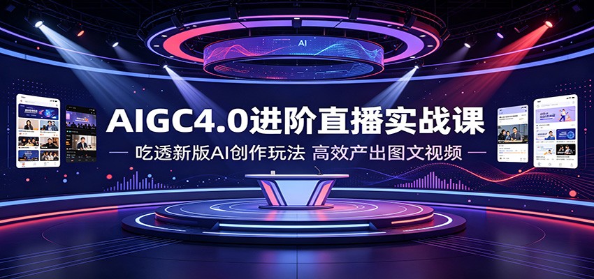 AIGC4.0进阶直播实战课：吃透新版AI创作玩法，高效产出图文视频-来友网创