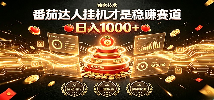 别再瞎找副业！番茄达人挂机才是稳赚赛道 日入1000+-来友网创