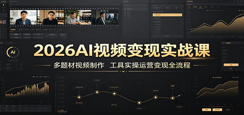 2026AI视频变现实战课：多题材视频制作，工具实操运营变现全流程-来友网创