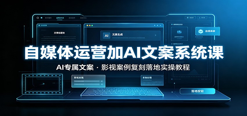 自媒体运营加AI文案系统课：：AI专属文案，影视案例复刻落地实操教程-来友网创