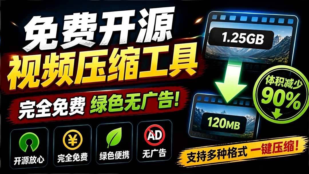 （19495期）Github开源视频压缩瘦身工具，轻松压缩90%，并保持画质清晰，完全免费绿色无广告！VideoSlim-来友网创