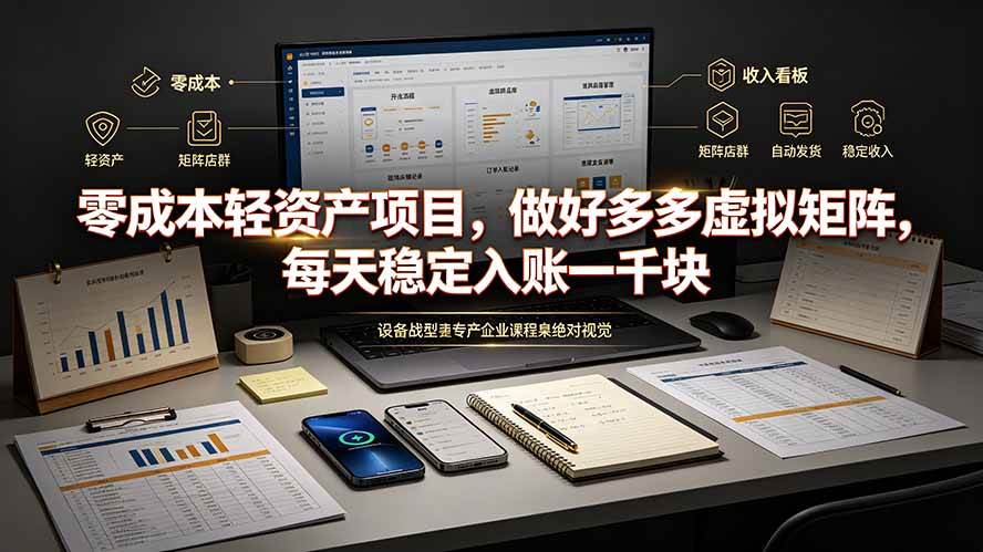 （19522期）零成本轻资产项目，做好多多虚拟矩阵，每天稳定入账一千块-来友网创