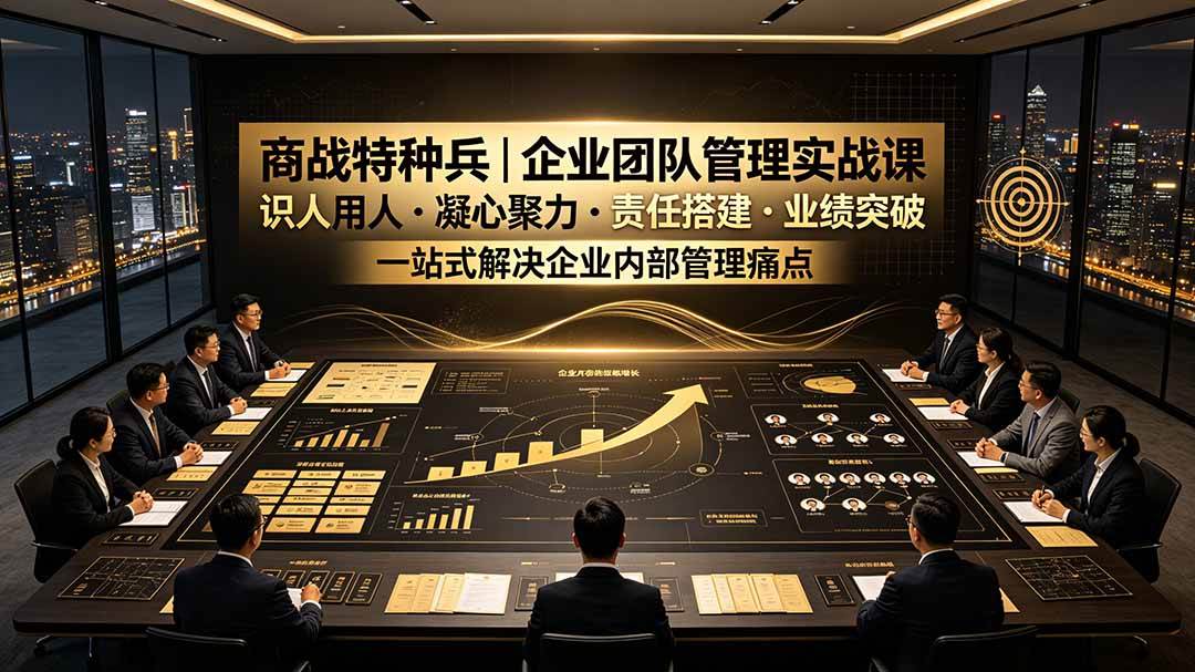 （19534期）商战特种兵｜企业团队管理实战课：识人用人｜凝心聚力｜责任搭建｜业绩突破，一站式解决企业内部管理痛点-来友网创