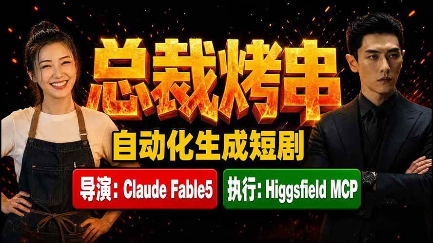 （19541期）《总裁烤串》真人短剧全自动诞生！Claude Fable5 当导演，Higgsfield MCP 执行！-来友网创