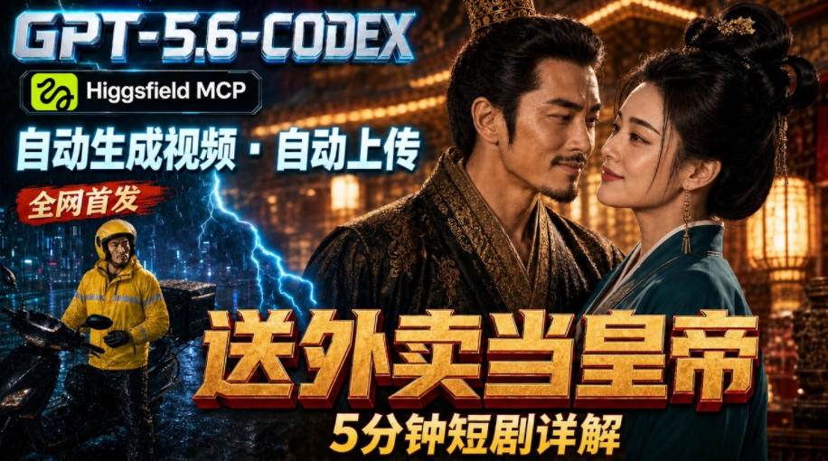 （19540期）GPT-5.6 Codex+Higgsfield MCP：一条指令生成5分钟短剧并自动上传YouTube（油管）-来友网创