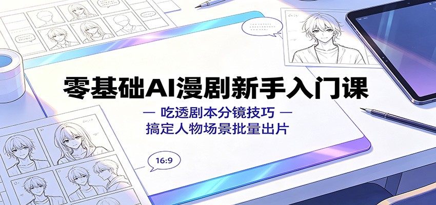 零基础AI漫剧新手入门课：吃透剧本分镜技巧，搞定人物场景批量出片-来友网创
