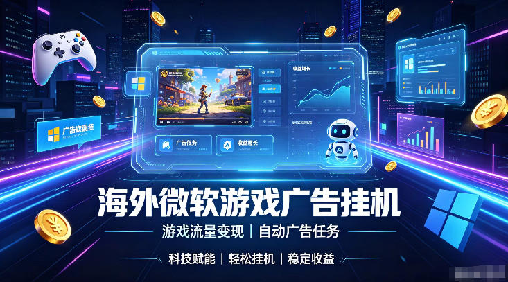 海外游戏广告自动挂G，轻资产海外副业风口，单设备稳定产出500+【揭秘】-来友网创