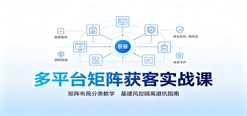 多平台矩阵获客实战课：矩阵布局分类教学，基建风控隔离避坑指南-来友网创