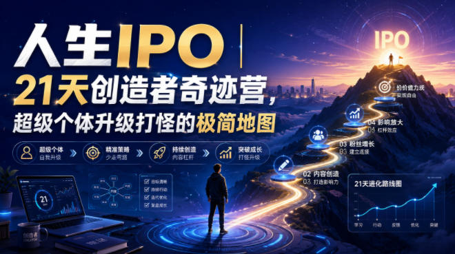 人生IPO︱21天创造者奇迹营，​超级个体升级打怪的极简地图-来友网创