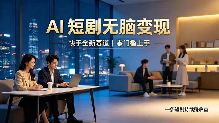 （19577期）别乱找副业了，快手 AI 短剧零门槛长久被动增收-来友网创