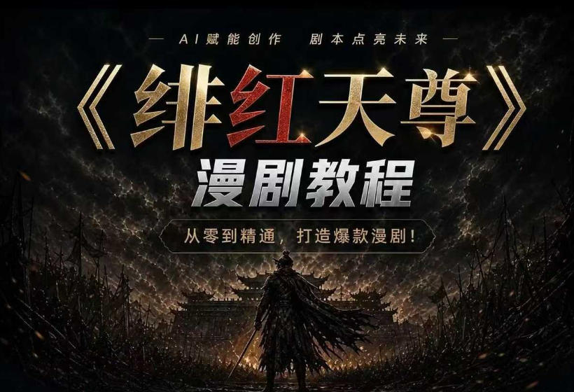 绯红天尊AI漫剧系统教程｜从零入门到精通，工具运用+剧本创作+爆款逻辑+提示词素材+镜头剪辑，全套爆款漫剧落地实战课-来友网创