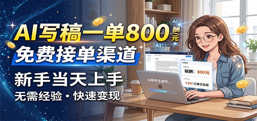 AI写稿一单800，免费接单渠道，一单一结几十到上千，新手当天上手-来友网创