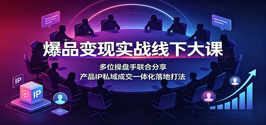 爆品变现实战线下大课：多位操盘手联合分享，产品IP私域成交一体化落地打法-来友网创