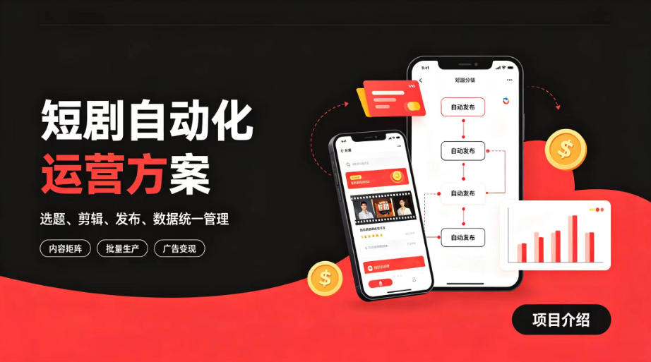 快手全自动短剧矩阵项目｜自动化分发，流量持续变现【揭秘】-来友网创