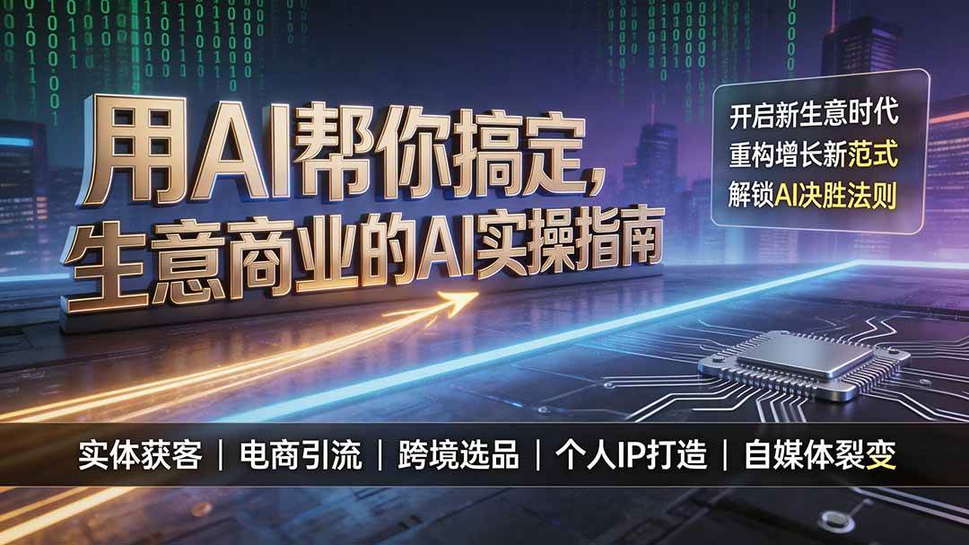 （19608期）用AI帮你搞定，生意商业的AI实操指南，开启新生意时代，重构增长新范式，解锁AI时代决胜法则-来友网创